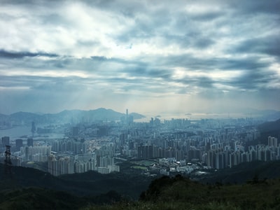 白天城市建筑鸟瞰图